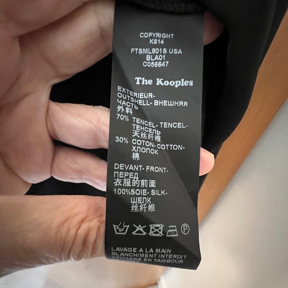 The Kooples Sport Mix Woven Jersey Zip Front Long Sleeve Top, S, NWT - Picture 7 of 10